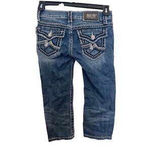 Miss Me Womens Distressed capri Denim Jeans Blue Cotton Blend